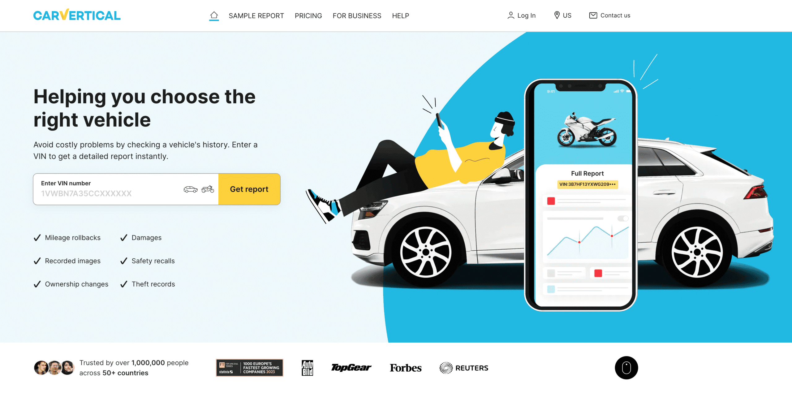 carVertical Dashboard