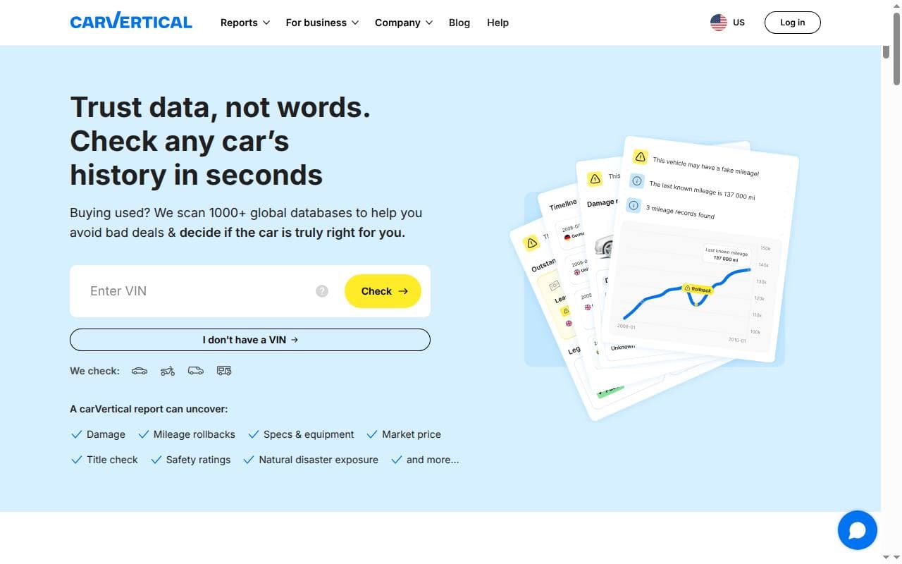 carVertical website