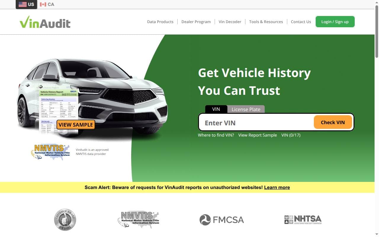 VinAudit website