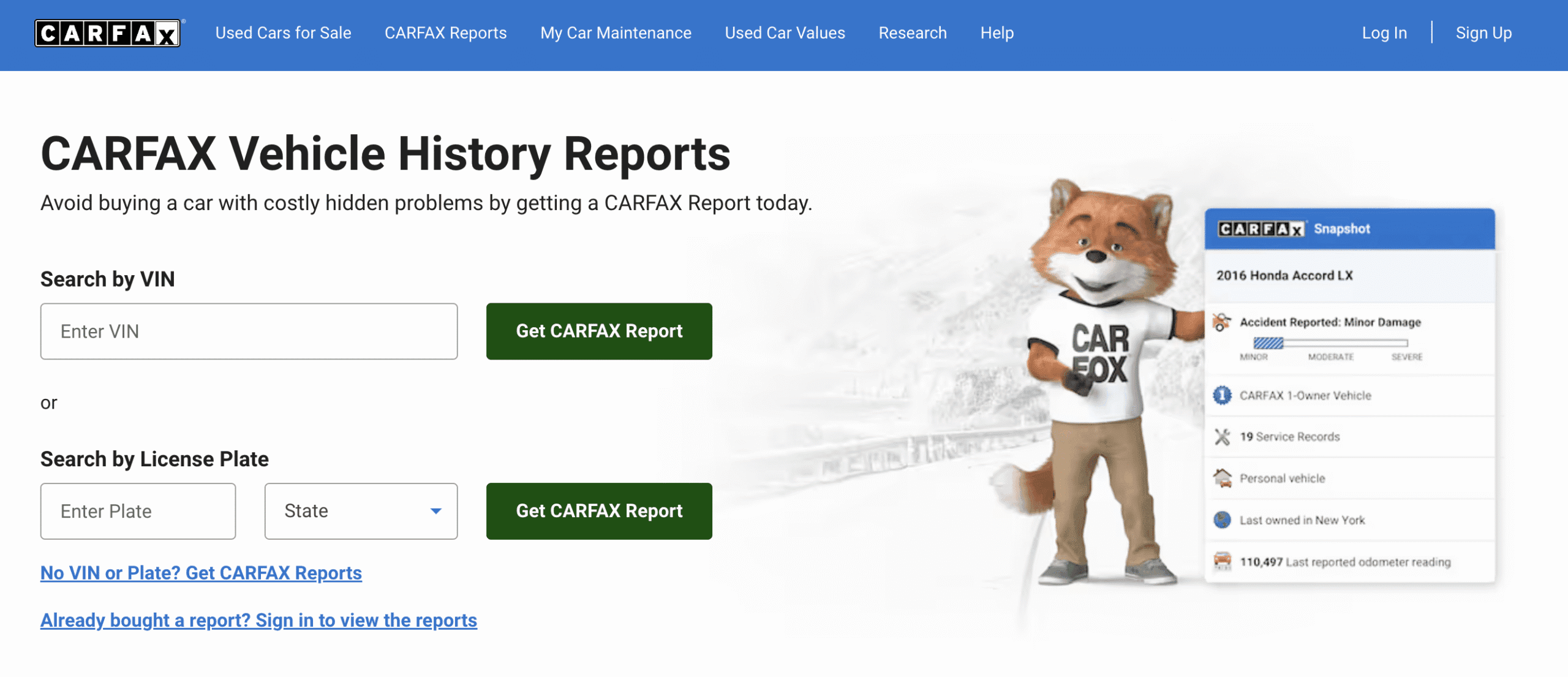 Carfax Dashboard