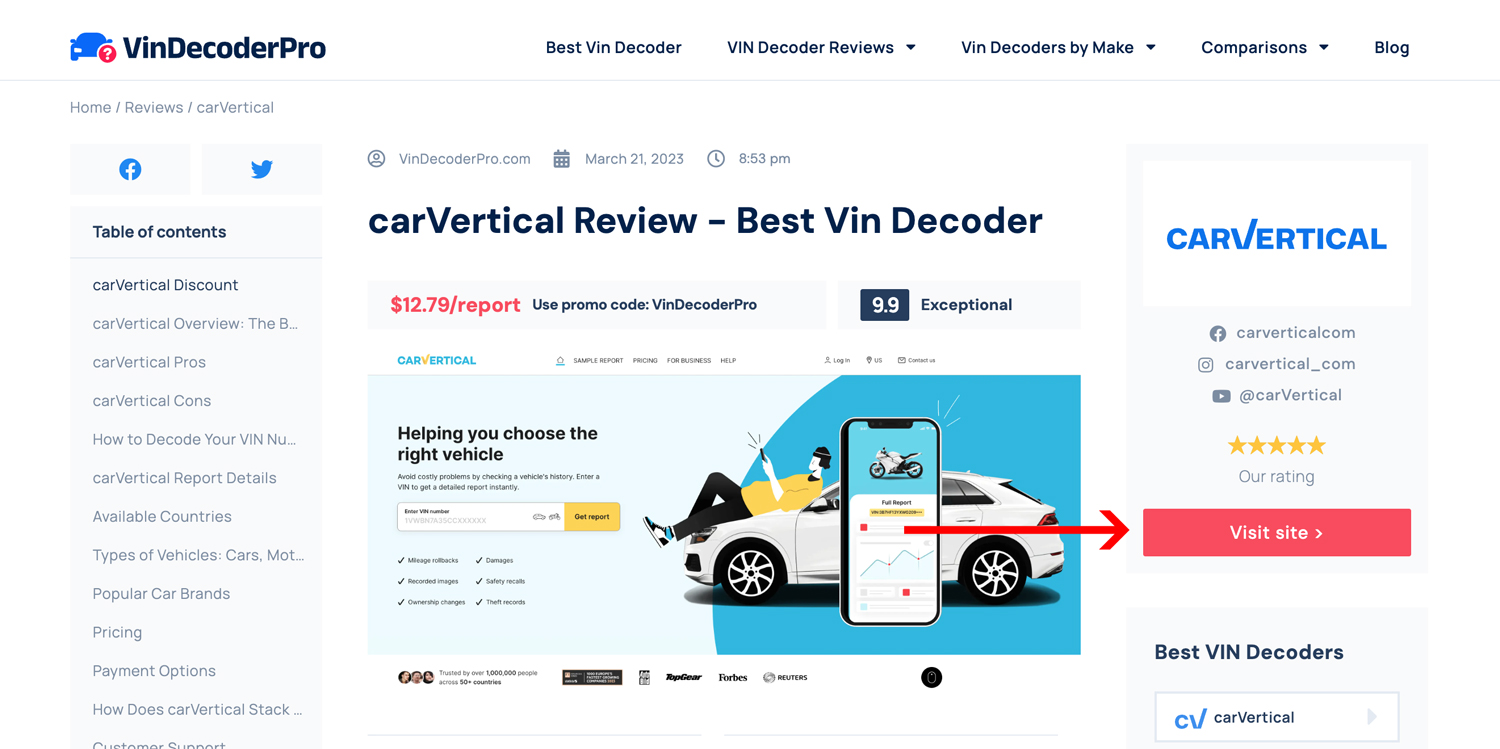 How to get a carVertical discount